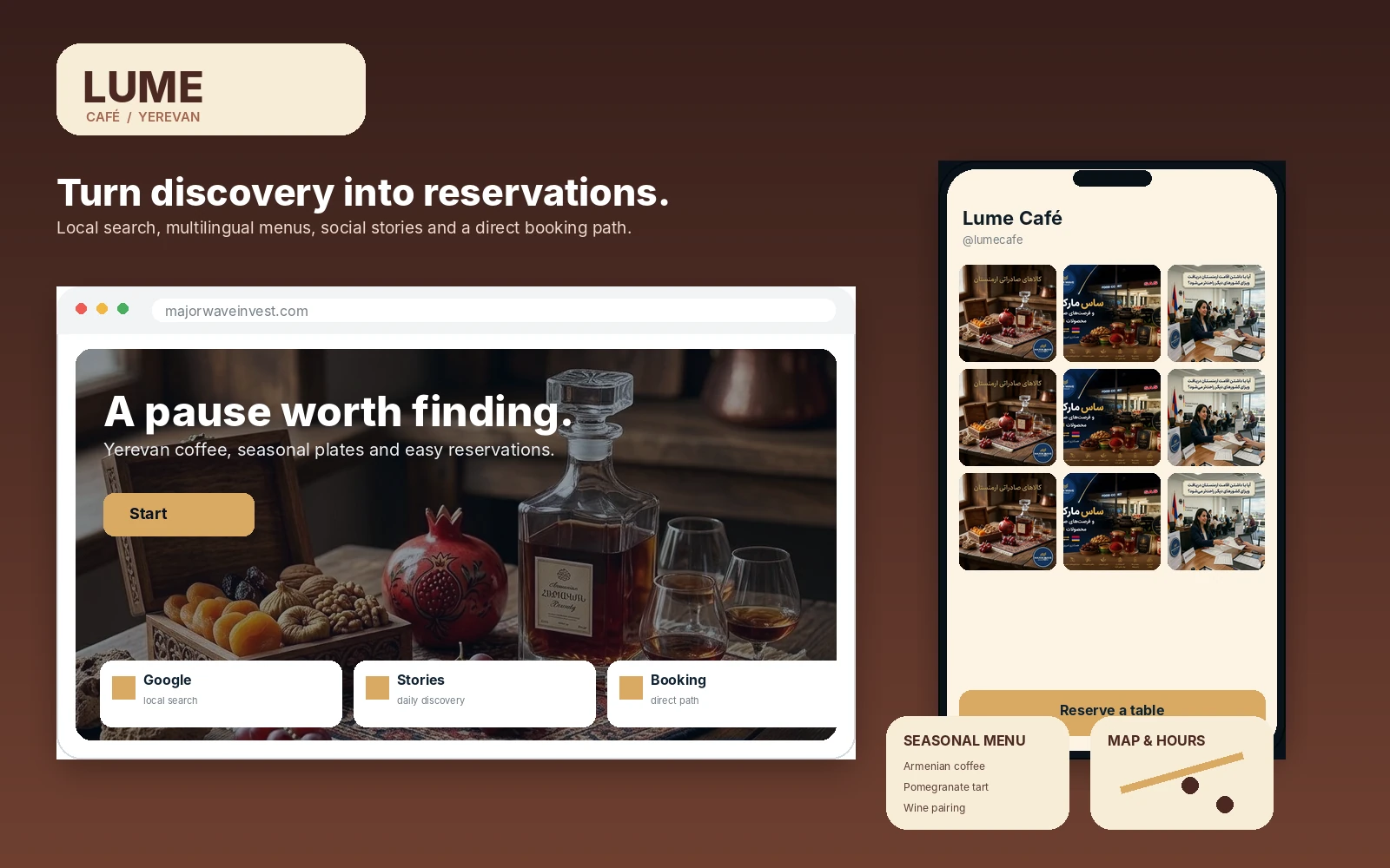 Lume Café Yerevan digital marketing output